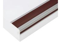 Protector para bordes de escaleras, Protector del borde de la escalera de la forma de L del Pvc que sospecha 33 pies de tamaños múltiples multicolores(Brown,10x4cm/3.94x1.57in)