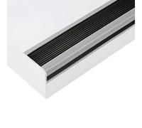 Protector para bordes de escaleras, Protector del borde de la escalera de la forma de L del Pvc que sospecha 33 pies de tamaños múltiples multicolores(Black Gray,4x2cm/1.57x0.79in)