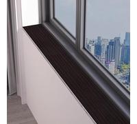 Protector para el alféizar de la Ventana, Alfombrilla y cojín for alféizar de Ventana PU con Textura veta Madera en Varios tamaños Multicolores(Black,150 x 20 cm (Rectangular))