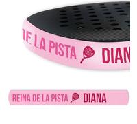 Protector para Palas de pádel Personalizado, Disponible en Diferentes diseños, Regalo Ideal para Deportistas y aficinados al Pádel (Diseño Texto Rosa)