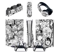 Protector Para PS5 Consola Disc Edition & Digital Pegatina Vinilo Calcomanía Cubierta Para Ps5 Mando & Estación Carga & Auriculares & Multimedia 91474 Sin Residuos(Disc Version)