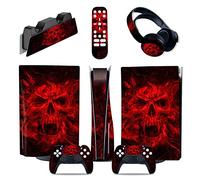 Protector Para PS5 Consola Disc Edition & Digital Pegatina Vinilo Calcomanía Cubierta Para Ps5 Mando & Estación Carga & Auriculares & Multimedia 41877 Sin Residuos(Disc Version)