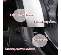 Protector para Volante Coche D para Nissan para Rogue para X-Trail para Kicks para Rogue Sport Hybrid 2017 Ahora para Qashqai 2019 Now Car-Styling Funda de Volante calefactable(Black Thread)