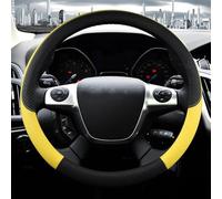 Protector para Volante De Coche, Accesorios Antideslizantes Cuero para Automóvil, Detalles Interiores para Ford para Edge 2015-2021 para Fiesta Mk7(Yellow)