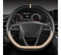 Protector para Volante De Coche Accesorios Interior Cuero PU para Seat para Leon para Cupra R para ST para(Beige D Shape)