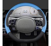 Protector para Volante De Coche, Accesorios Interiores Cuero PU En Forma D para Hyundai Ioniq 5 2016-2022(BLU)