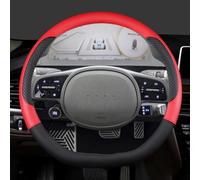 Protector para Volante De Coche, Accesorios Interiores Cuero PU En Forma D para Hyundai Ioniq 5 2016-2022(Rojo)