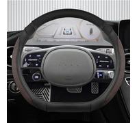 Protector para Volante De Coche En Forma D, Accesorios Cuero PU para Interior Automóvil, para Hyundai Ioniq 5 2016-2022(Coffee)