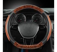 Protector Para Volante De Coche En Forma De D, Grano De Madera De Caoba, Para Santana 2016, 2017, 2018, 2019, 2020, 2021, 2022 Establo antideslizante(COFFEE)