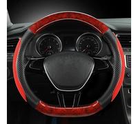 Protector Para Volante De Coche En Forma De D, Grano De Madera De Caoba, Para Santana 2016, 2017, 2018, 2019, 2020, 2021, 2022 Establo antideslizante(rojo)