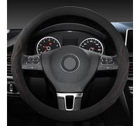 Protector para Volante De Coche, Gamuza Cuero Vaca, 36cm, Talla S, para Suzuki Alto, Accesorios para Automóviles(Black O Shape)