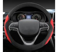 Protector para Volante De Coche, Gamuza Vaca para Jeep Grand Cherokee L 2017-2021, Accesorios para Automóviles(Rojo)