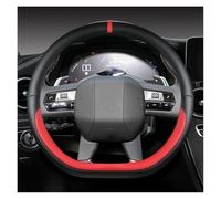 Protector para Volantes Funda para Volante Coche Microfibra Cuero En Forma D 38 Cm para Citroen DS3 DS4 DS5 DS5 DS 5LS DS6 DS7 DS9(Red)