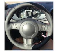 Protector para Volantes Funda para Volante Coche Negra Suave Cosida A Mano para Seat para Ibiza 6L para Leon 2007 2008(Light Blue Thread)