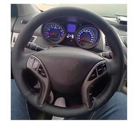 Protector para Volantes para Hyundai para Elantra 2011-2016 para Avante para I30 2012 2013 2014-2016 Accesorios para El Coche Funda Trenzada para Volante Coche Cubierta Volante(Black Thread)