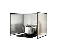 Protector Pared Antisalpicaduras Cocina, Protector Salpicaduras Cocina Plegable para Estufas y Sartenes Acero Inoxidable Fácil de Limpiar