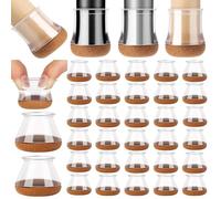 Protector Patas sillas|32 PCS|14-20MM|✮GARANTÍA DE por Vida✮- Tacos sillas, preservan el Silencio y protegen el Suelo|Protectores Patas sillas, Fieltro Grueso Anti-Rayas |Transparente