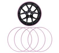 Protector Profesional for Llantas, Protector for Llantas De Automóviles, Fabricado En Aleación De Aluminio, Instalación Con Adhesivo for Una Colocación Rápida Y Sencilla(Pink 1,15-inch)