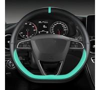 Protector Protector Cuero Microfibra Volante Coche para Seat para Tarraco para Arona para Ateca para Ibiza para Toledo Auto Cubierta(Verde,D)