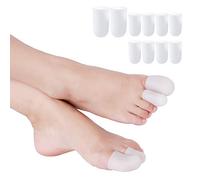 Protector Puntera Gel, Faireach Punteras de Silicona para Dedo Gordo y Pequeño, Tubos Que Se Pueden Cortar y Cojines Cercanos para Evita Callos y Ampollas, 10 Piezas