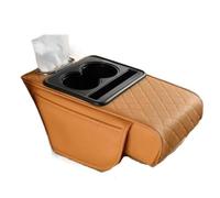 Protector Reposabrazos Coche Cojín para reposabrazos consola central automática Para 2 portavasos, funda almohada suave Funda Reposabrazos Apoyabrazos(Orange)