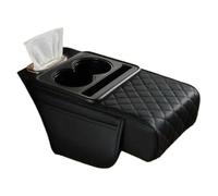 Protector Reposabrazos Coche Cojín para reposabrazos consola central automática Para 2 portavasos, funda almohada suave Funda Reposabrazos Apoyabrazos(Black)