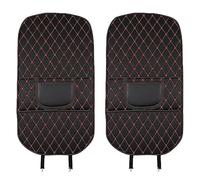 Protector Respaldo Trasero Asiento Coche para Opel Astra G 2000-2025, 2Piezas Universal Cuero Anti-Rasguños Impermeable Almacenamiento Organizador Accesorios, C/Black - Red