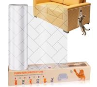 Protector Sofá Gatos Arañazo 30CM * 5M Adhesivo Protector de Muebles Gatos Mate Antiarañazos Sofa Protector de Sofá Anti Gato para Puerta, Pared, Gabinete (Diseño de celosía)