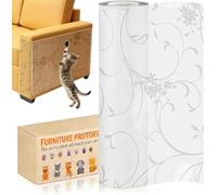 Protector Sofá Gatos Arañazo 30CM * 5M Adhesivo Protector de Muebles Gatos Mate Antiarañazos Sofa Protector de Sofá Anti Gato para Puerta, Pared, Gabinete (Diseño de Enredaderas)