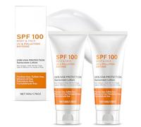 Protector Solar 100 SPF, Crema Solar Facial, Refrescante y No Graso | Crema Hidratante con Protección Solar, Fuerte Protección UV, Fortalece la Protección Solar para Rostro y Cuerpo
