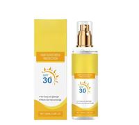 Protector solar capilar en spray, anti-UV, previene la decoloración y el resecamiento del cabello, ideal para vacaciones en la playa y deportes al aire libre.