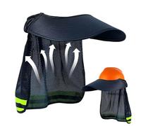 Protector Solar Casco Con Franja Reflectante - Visera Malla Seguridad Obra | Cubierta Protección Solar Ligera Para Cascos | Protección Cuello Refrescante Para Trabajadores Exterior, Almacén, Obra | Aj