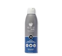 Protector solar en aerosol continuo Aloe Up Sport FPS 50 - Protector solar de amplio espectro UVA/UVB para rostro y cuerpo - Con gel de aloe vera