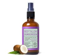 Protector solar en aerosol de sebo de res, bloqueador de luminosidad diurna con óxido de zinc y aceite de coco, hidratante natural, fórmula no grasa, esencial para vacaciones en la playa