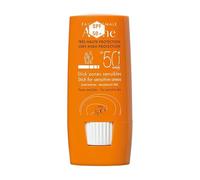 Protector solar en barra SPF 50+ para zonas sensibles, ultra portátil, fácil aplicación para nariz, orejas debajo de los ojos, acabado invisible resistente al agua, sin yeso blanco, adultos y niños 3+