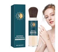 Protector solar en polvo, polvo de acabado suelto, maquillaje de control de de 2,5 pulgadas con función impermeable, fórmula mineral ligera con cobertura duradera, producto cosmético de belleza