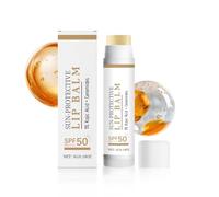 Protector solar labial FPS 50, bálsamo labial natural de cera de abejas, ilumina la piel, reduce la opacidad de los labios, hidrata y repara, apto para labios secos y agrietados