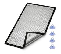 Protector Solar Lámina Aislante para Ventanas, Doble Capa de Aluminio Película Reflectante con Ventosas, Película de Privacidad Blackout para Techo Veranda Techo(Black,70x195cm)
