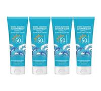 Protector Solar Mineral SPF 50 - Crema Protectora De Amplio Espectro For Rostro Y Cuerpo Resistente Al Agua 80 Min, Sin Tono Blanco(4pcs)