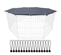 Protector solar octogonal para valla - Cubierta para corralito para perros, protector solar para corral para mascotas, cubierta a prueba de lluvia y sol, cubierta para corralito de juegos para 8