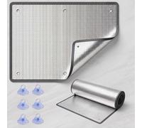 Protector Solar para Interiores Persiana Térmica Reutilizable Bloqueador de Calor y Frío Lámina Opaca con Succión para Ventanales de Salón y Buhardillas Oficina(Gris,76cm x 150cm)