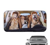 Protector solar para parabrisas de coche, diseño de perros, protección solar con tazones para automóviles, caravanas y camiones