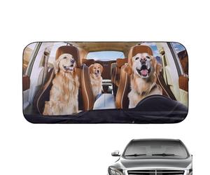 Protector solar para parabrisas de coche, diseño de perros, protección solar con tazones para automóviles, caravanas y camiones