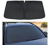 Protector Solar Parasol para Parabrisas de Coche, Visera para Delantero, Cortina Opaca para vehículo en el Interior del, Plegable, Compatible con 206 2004-2008, 1-Negro