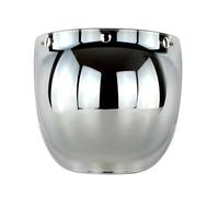 Protector Solar Retro de 3 broches, Visera de protección Solar, Espejo de Burbuja for Casco de Motocicleta, Lente Facial, Medio Marco(Silver)