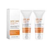 Protector Solar SPF 100 Hidratante 2 Unidades, Crema Antiedad con Protección UVA/UVB, Resistente al Agua y No Grasa, Para Rostro y Cuerpo, Adecuada para Todo Tipo de Piel