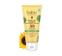 Babo Botanicals Loción de zinc transparente SPF 30, sin fragancia, 3 onzas, mejor protector solar mineral natural, no nano, sensible