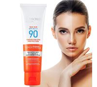 Protector solar Spf 90, Bloqueador solar natural, sin aceite, amplio espectro, Protector solar para rostro, Bloqueador solar para rostro, Protector solar para rostro Crema solar para rostro