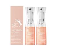 Protector solar Sunglaze Sheer Body Mist FPS 42, con aceite corporal brillante, protector solar brillante, bruma hidratante, ilumina y proporciona a la piel un acabado radiante. (2pcs)