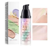 Protector Solar y Corrector 3 en 1, Crema de Protección Solar SPF50+, Corrector del Tono de la Piel, Unifica el Tono de la Piel, Control de la Grasa y Hidratante del de la Pre-Maqu
